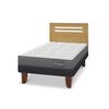 Cama Europea CIC 1,5 Plazas Anatomic + Respaldo Munich Mostaza