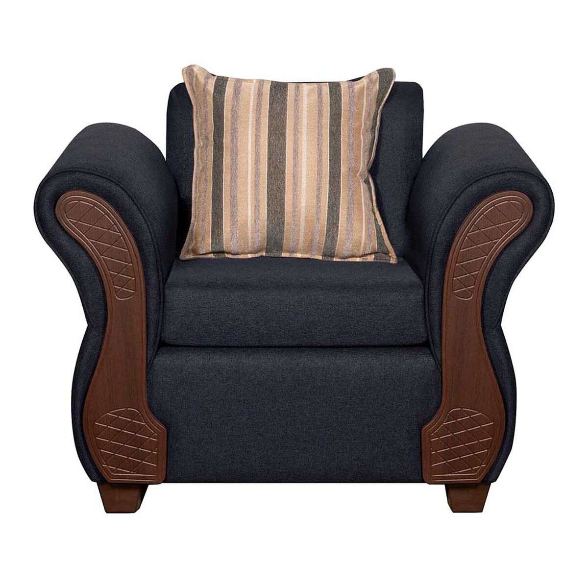 Juego de Living Ruzam Mobel Marsella Sofá 3 Cuerpos + Dos Sillones 1 Cuerpo Lino Gris