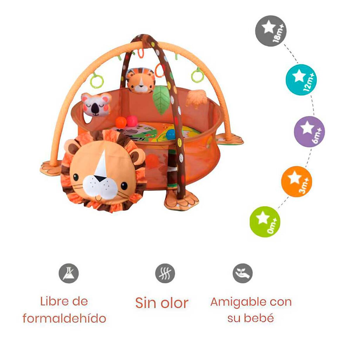 Gimnasio Bebé 3 en 1 con Pelotitas Lubabycas