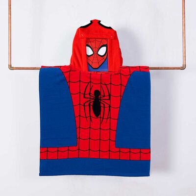 Toalla de Playa con Capucha Infantil Spiderman Ojos 60 x 120 cm