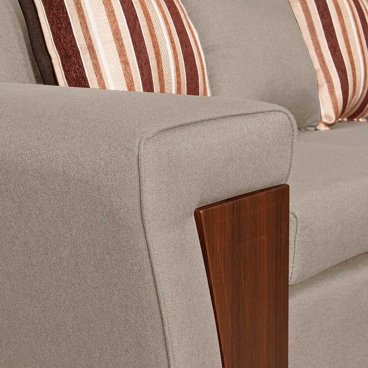 Sofá Seccional Ruzam Mobel Creta 5 Cuerpos Lino Beige