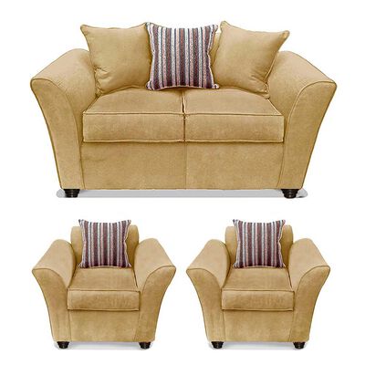 Imagen 1 del producto Juego de Living Elegant Detail Minesota Sofá 2 Cuerpos + Dos Sillones 1 Cuerpo Beige