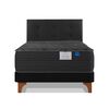 Cama Europea Flex 1,5 Plazas Black + Respaldo Royal Negro
