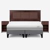 Cama Europea Rosen Base Dividida 2 Plazas Pratta + Respaldo + 2 Veladores Rachel