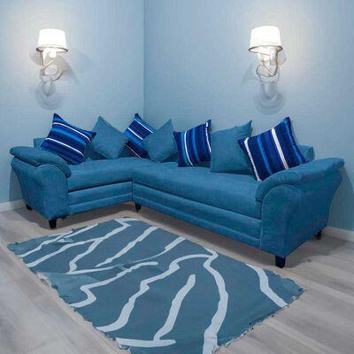 Sofá Seccional Izquierdo Living Factory Capri 5 Cuerpos Azul Piedra