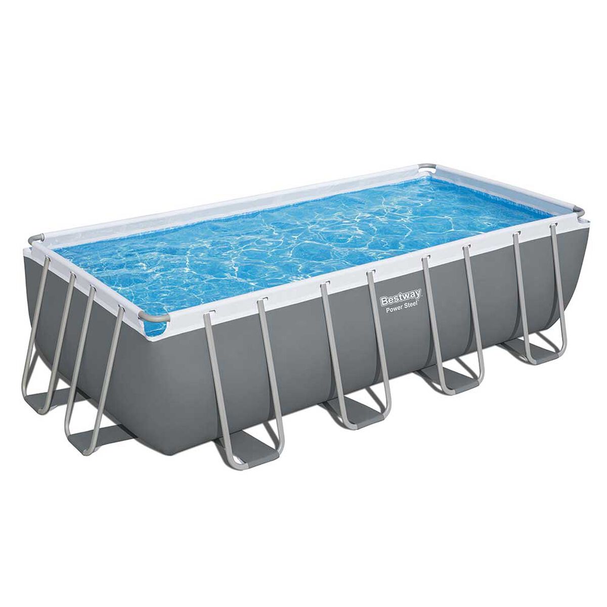 Piscina Estructural Bestway Power Steel Gris 488 x 244 x 122 cm 11532 lt