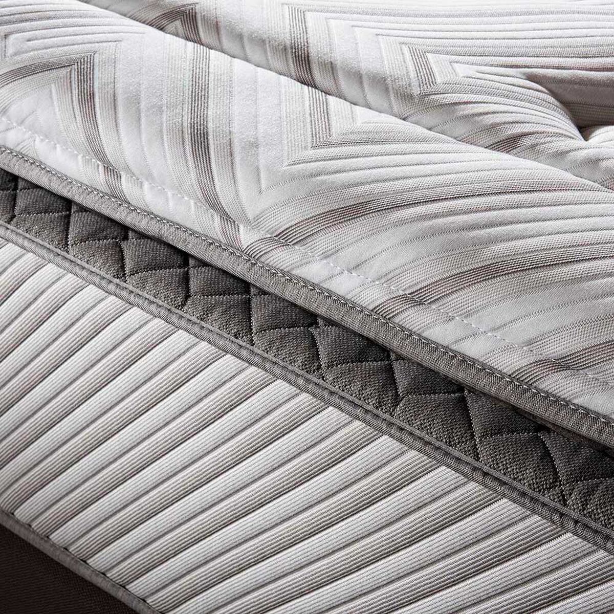 Cama Europea Rosen Base Dividida 2 Plazas Nest + Respaldo + 2 Veladores Issey Grafito