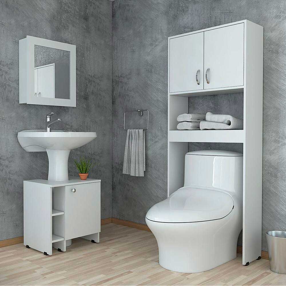 Lavamanos + Mueble Optimizador + Mueble Botiquín TuHome