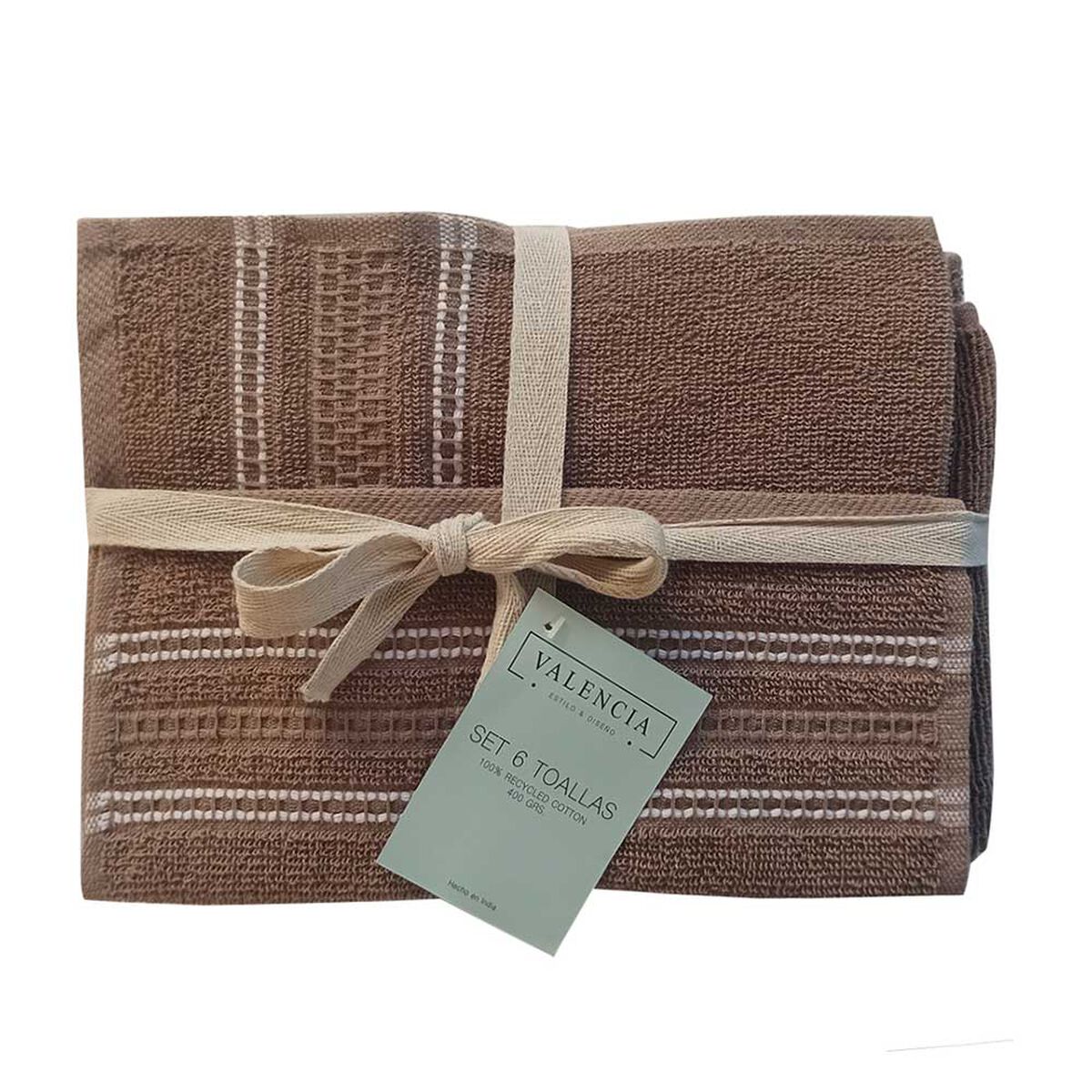 Set 6 Toallas Idetex Valencia Beige