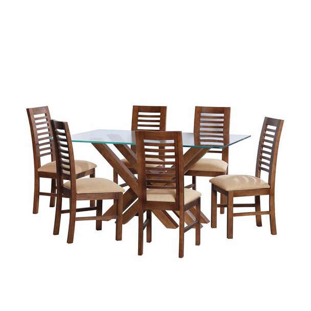 Juego de Comedor Latam Home Merida 6 Sillas Beige