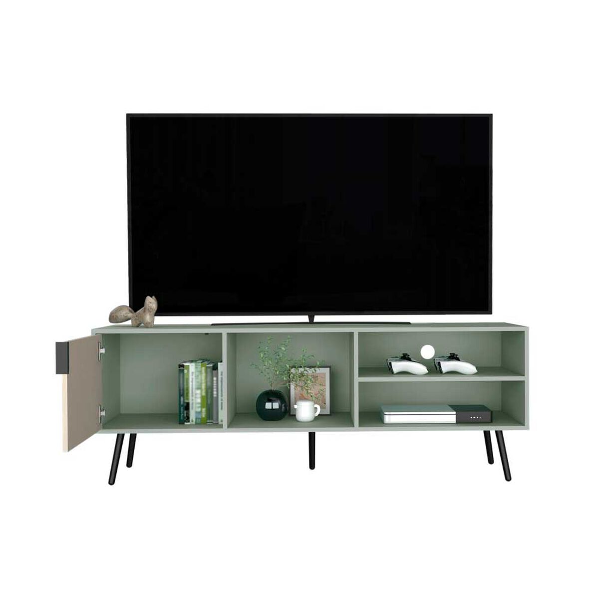 Rack TV TuHome Vulcan Hasta 65" Blanco Y Fresno