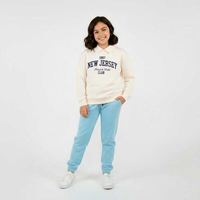 Polerón Niña Mila Blanco, Rosa