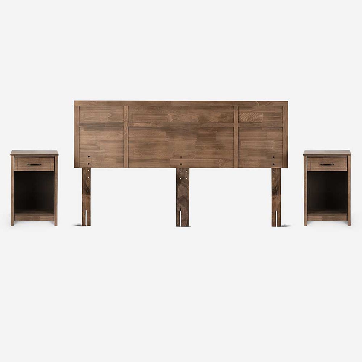 Cama Europea Rosen Base Dividida King Ergo T + Respaldo + 2 Veladores