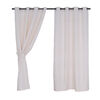 Set Cortinas Mashini Jaquard Argolla Chevron Creme 140 x 220 cm