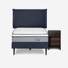 Cama Europea Rosen 1 Plaza Indie + Respaldo +  Velador Maurice