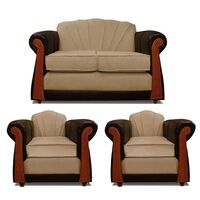 Juego de Living Elegant Detail Marsella Sofá 2 Cuerpos + Dos Sillones 1 Cuerpo Beige