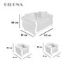 Juego de Living Elegant Detail Girona Sof&aacute; 2 Cuerpos + Dos sillones 1 Cuerpo Gris