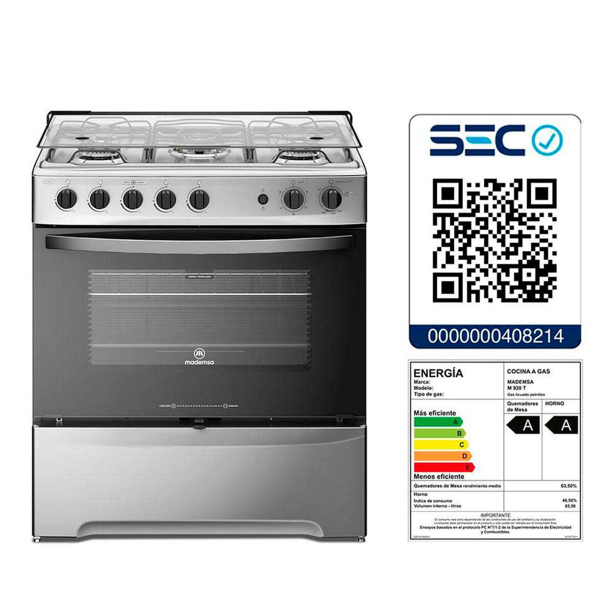 Cocina a Gas Mademsa M 920 T 5 Quemadores