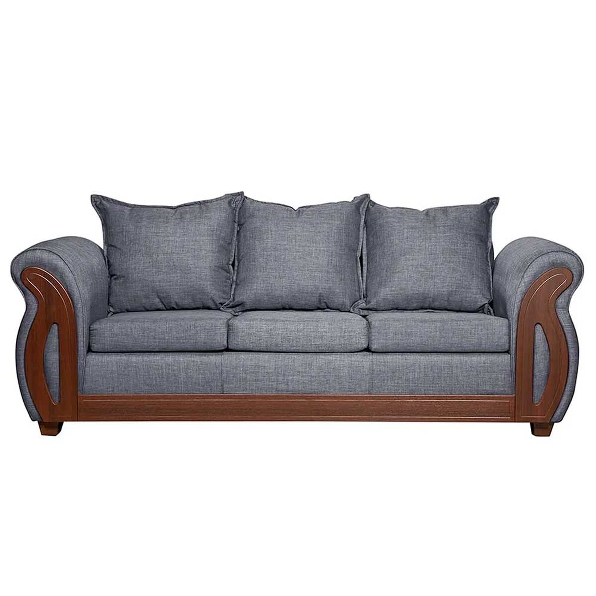 Juego de Living Ruzam Mobel Isidora Sof&aacute; 3 Cuerpos + Dos Sillones 1 Cuerpo Lino Gris