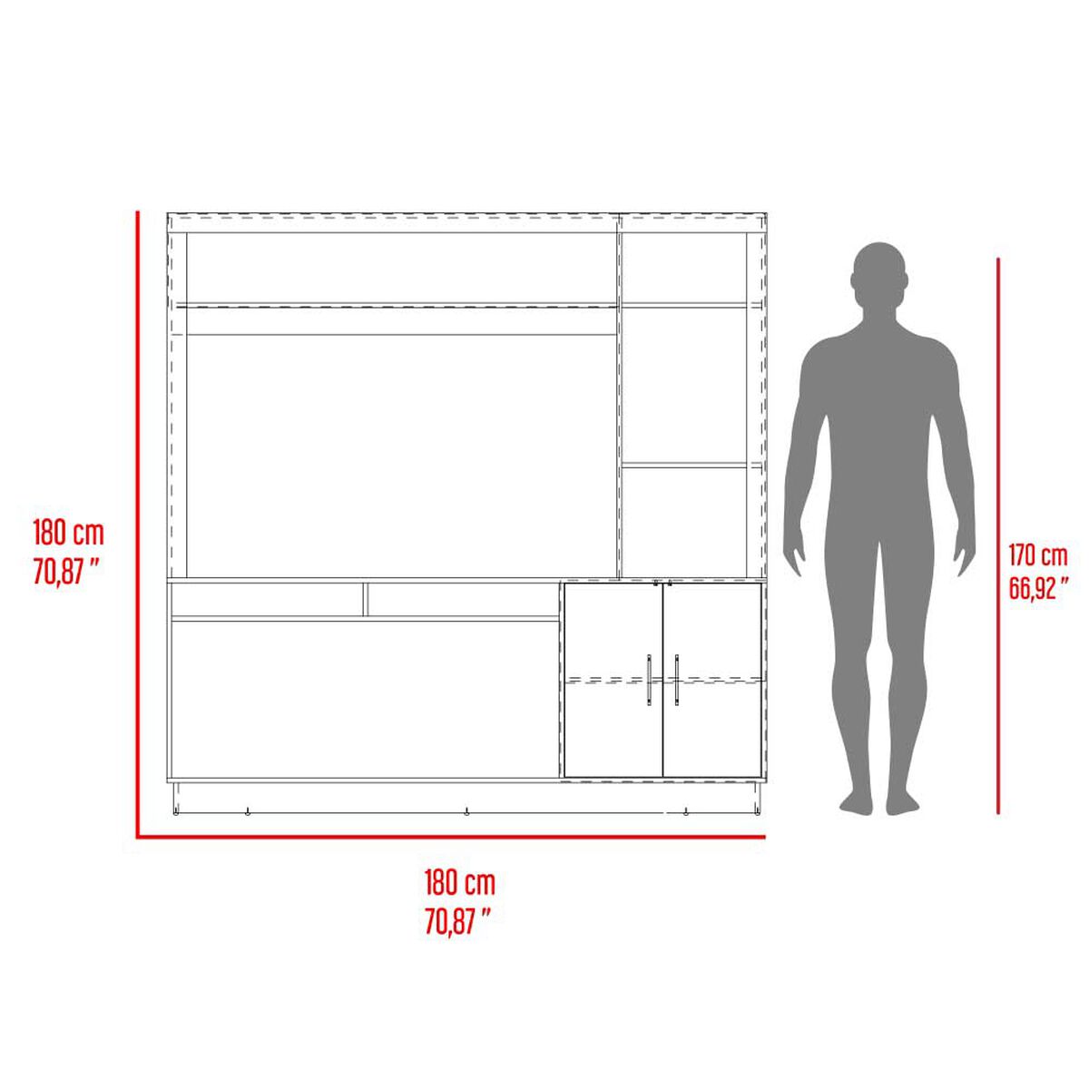 Estante TV TuHome Cantabria Hasta 55" Fresno Europeo