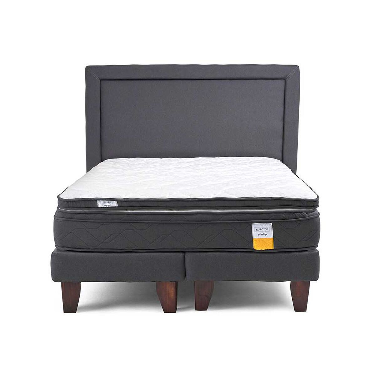 Cama Europea Drimkip Base Dividida Full Eurotop + Topper + Respaldo