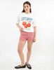 Polera Oversize Con Estampado Manga Corta Mujer Icono
