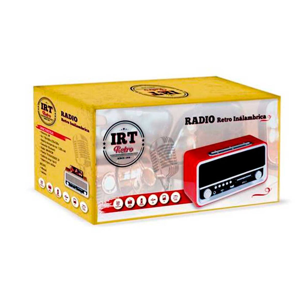 Radio Portátil Bluetooth IRT Retro 06 Roja