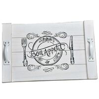 Bandeja Madera Vgo Rectangular 40 x 24 cm Blanco