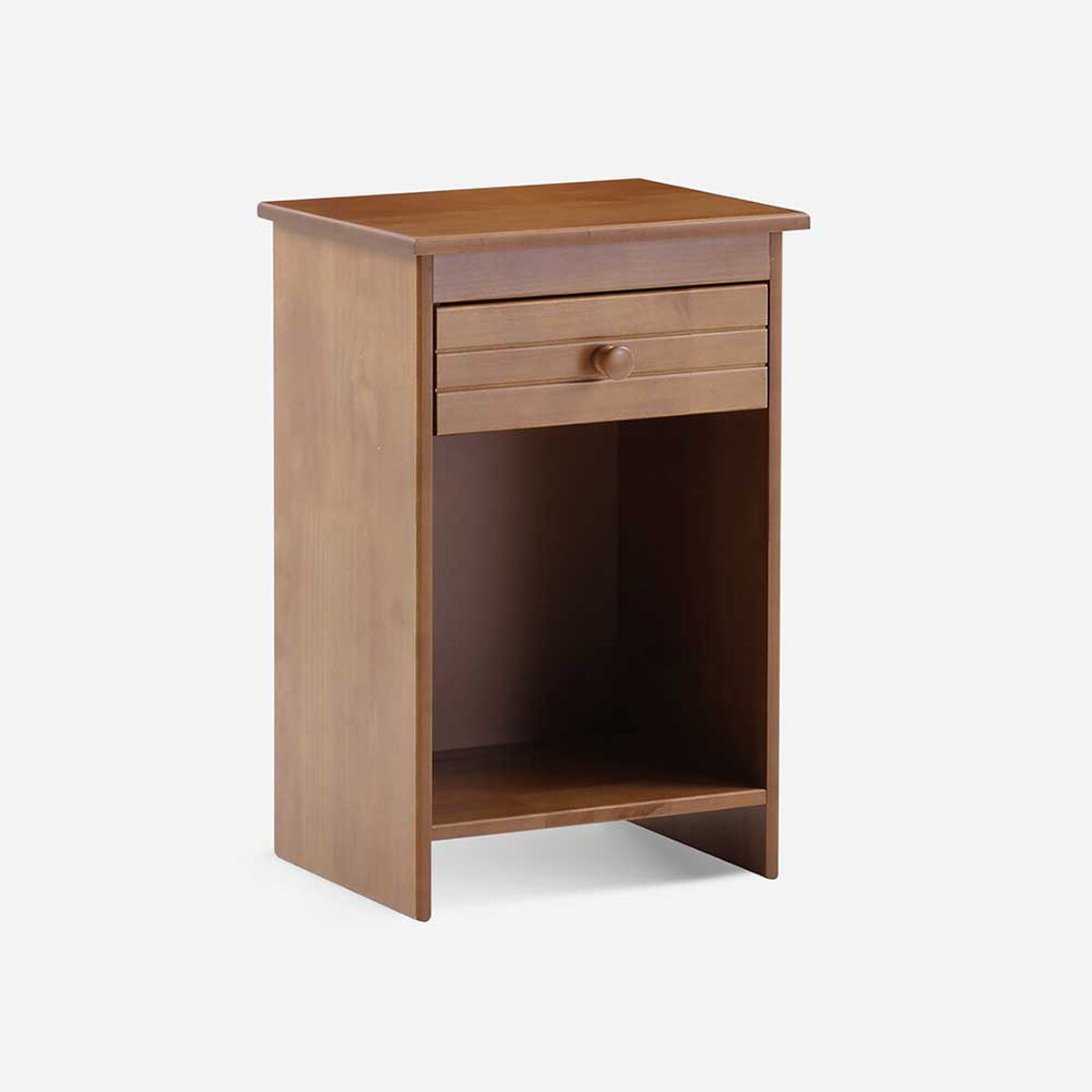Camas Europeas Dúplex Rosen 1,5 Plazas Wave + Respaldo + Velador Tabor Caramelo
