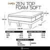 Cama Europea Latam Home Base Dividida 2 Plazas Zen Top Foam Soft Velvet Gris