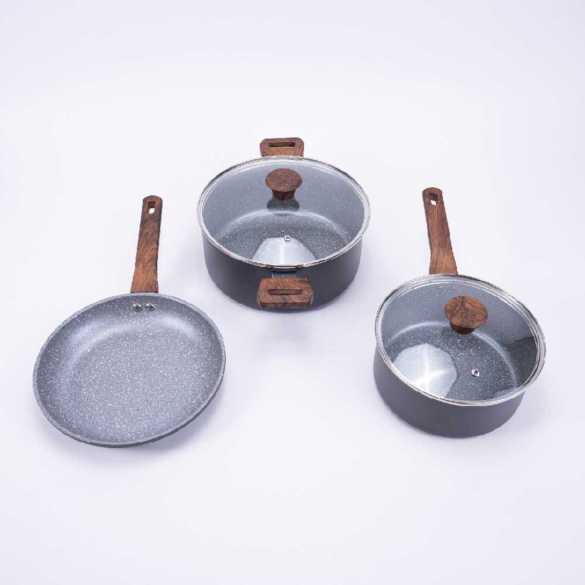 Bater&iacute;a de Cocina Aluminio Doral Alessandria 5 Piezas Gris