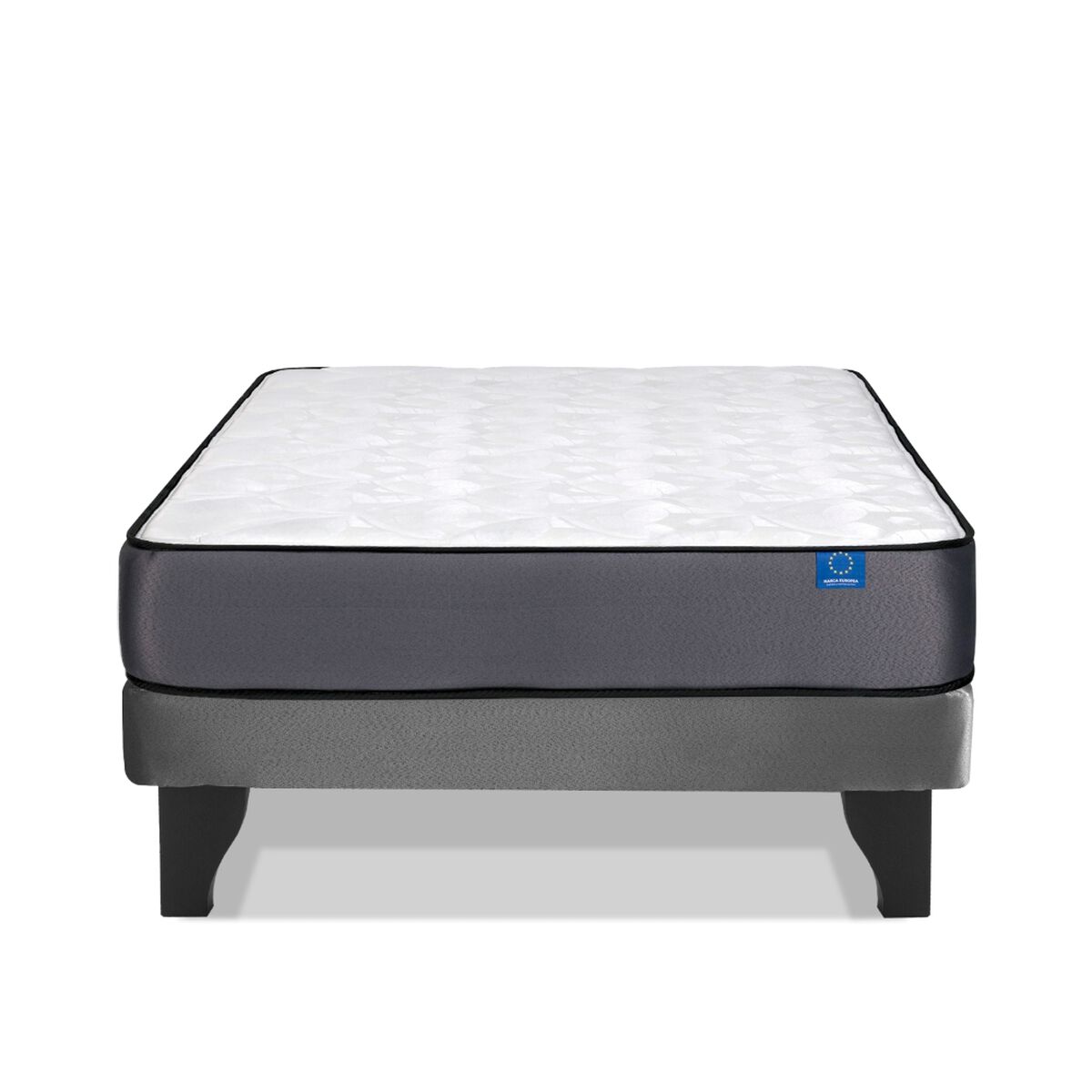 Cama Europea Flex 1,5 Plazas Juvenil Gris
