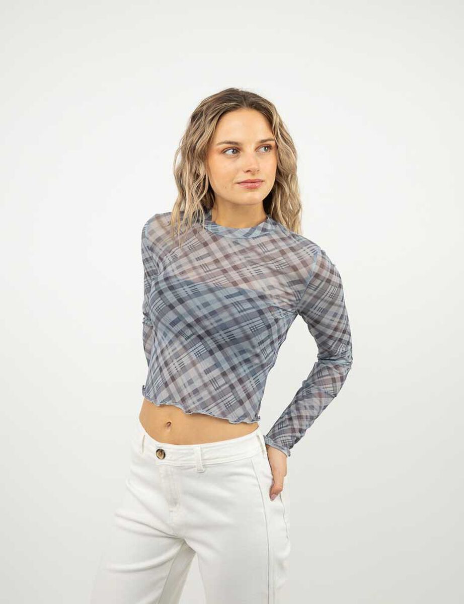 Polera Crop Manga Larga Mujer Icono