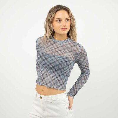 Polera Crop Manga Larga Mujer Icono