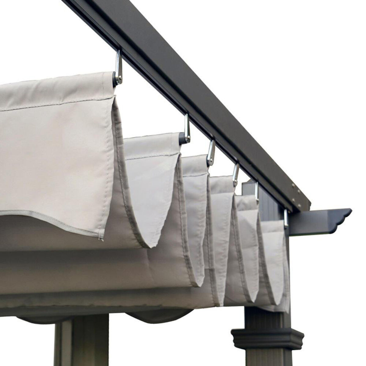 Gazebo Tela Aluminio Retractil Spazzio Roma 3,4 x 3,4 mts