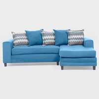 Sofá Seccional Derecho Living Factory Milan 3 Cuerpos Azul Piedra