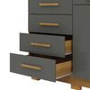 C&oacute;moda Vekkahome Americana 5 Cajones 2 Puertas Gris