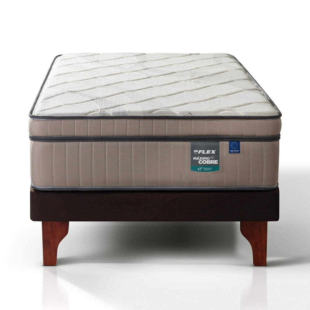 Cama Europea Flex 1,5 Plazas Máximo Cobre