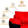 Seccional Izquierdo Elegant Houston Cheise Tela/PU 5 Cuerpos Rojo