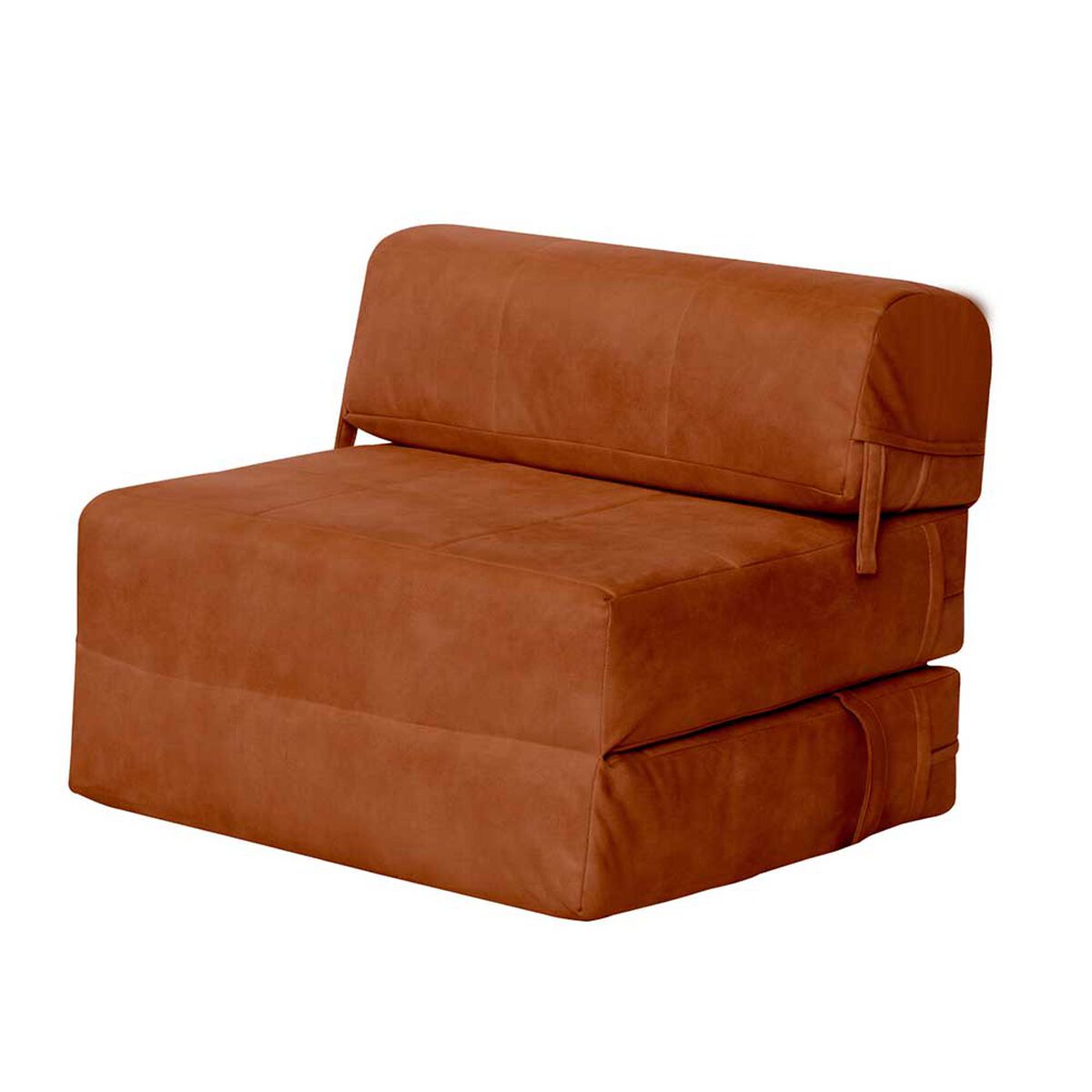 Sof&aacute; Cama Latam Home Cuero Kentucky Siena 1 Cuerpo Tabaco