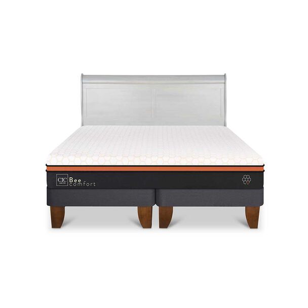 Cama Europea CIC Base Dividida King Beecomfort + Respaldo Miro Alpino