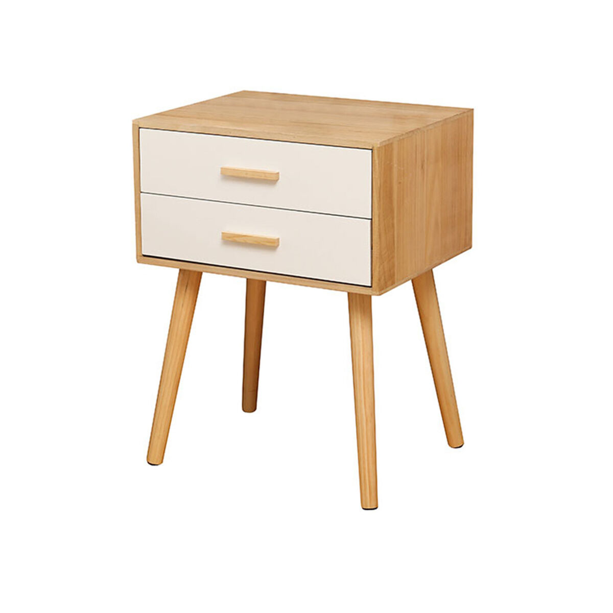 Velador Britbox Dover 2 Cajón Haya Blanco