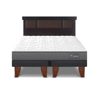Cama Europea CIC Base Dividida 2 Plazas Anatomic + Respaldo New Dublin Chocolate