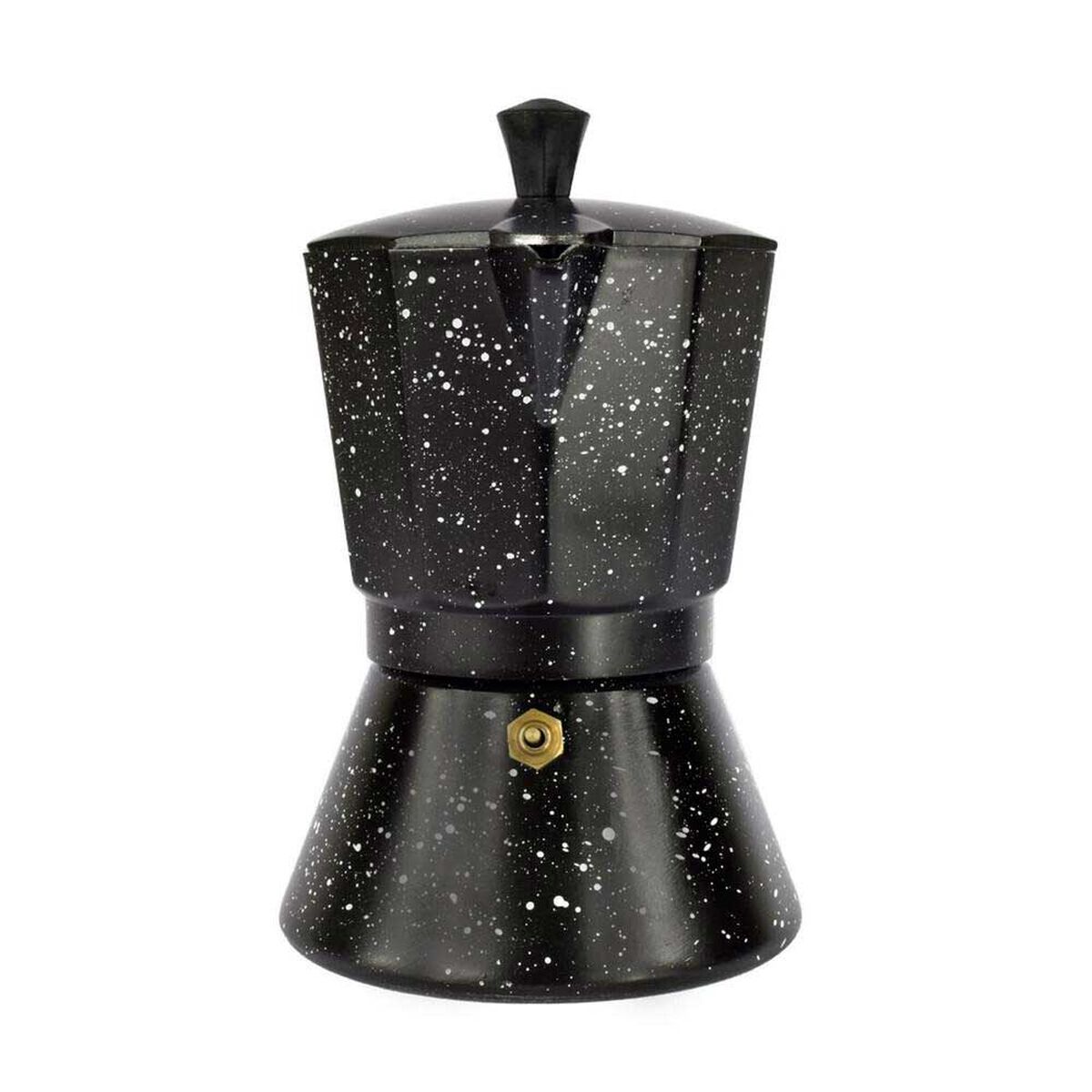 Cafetera Italiana Granito Aluminio Simplit Negro 4 Tazas