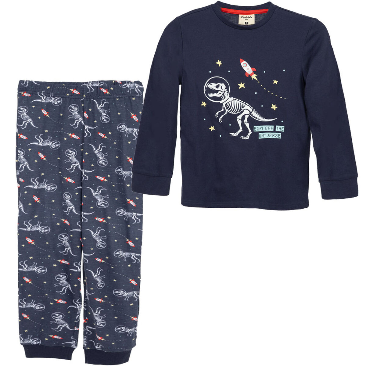 Conjunto Pijama Polera+Pantalón Niño Chess