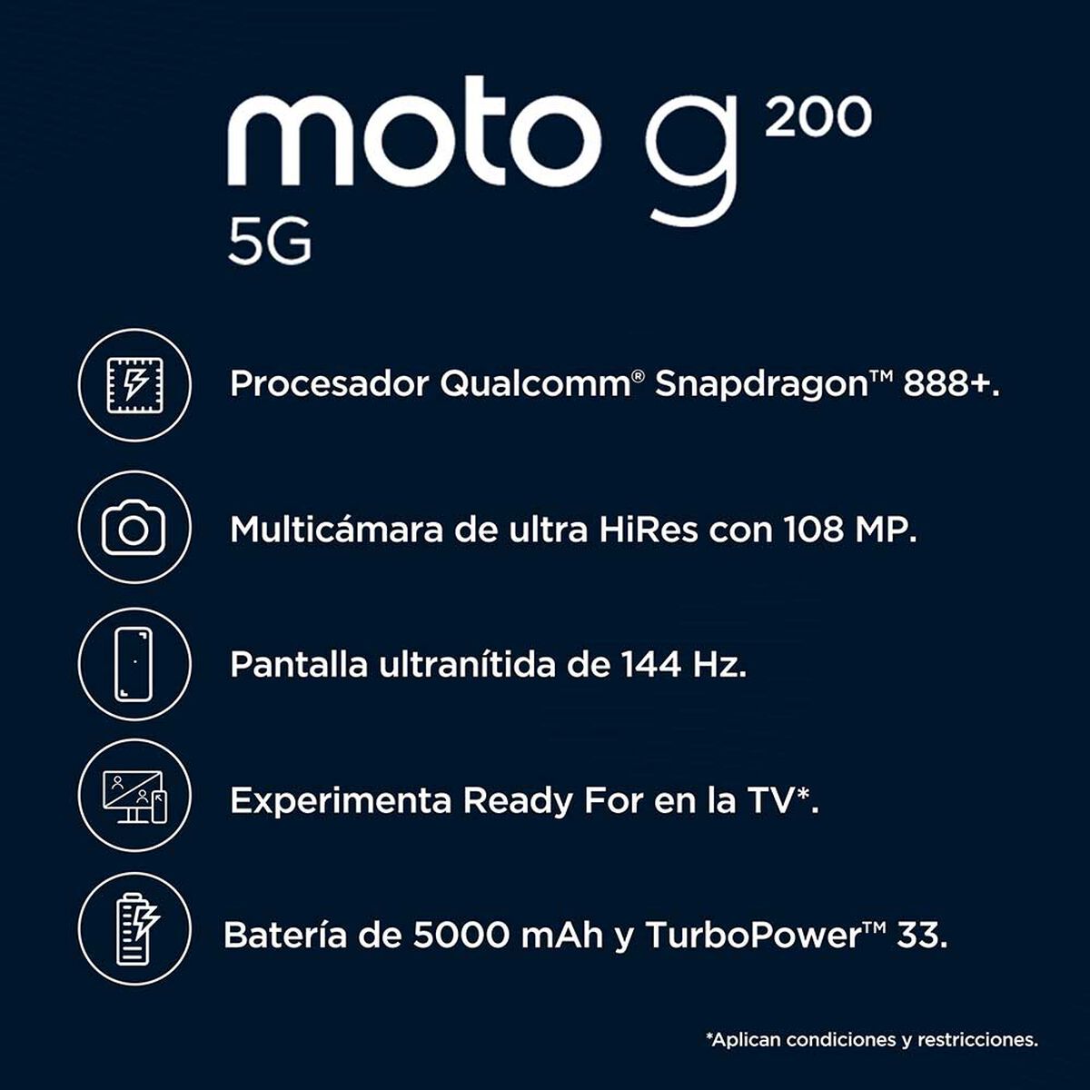 Celular Motorola Moto G200 5G 128GB 6,78" Azul Liberado