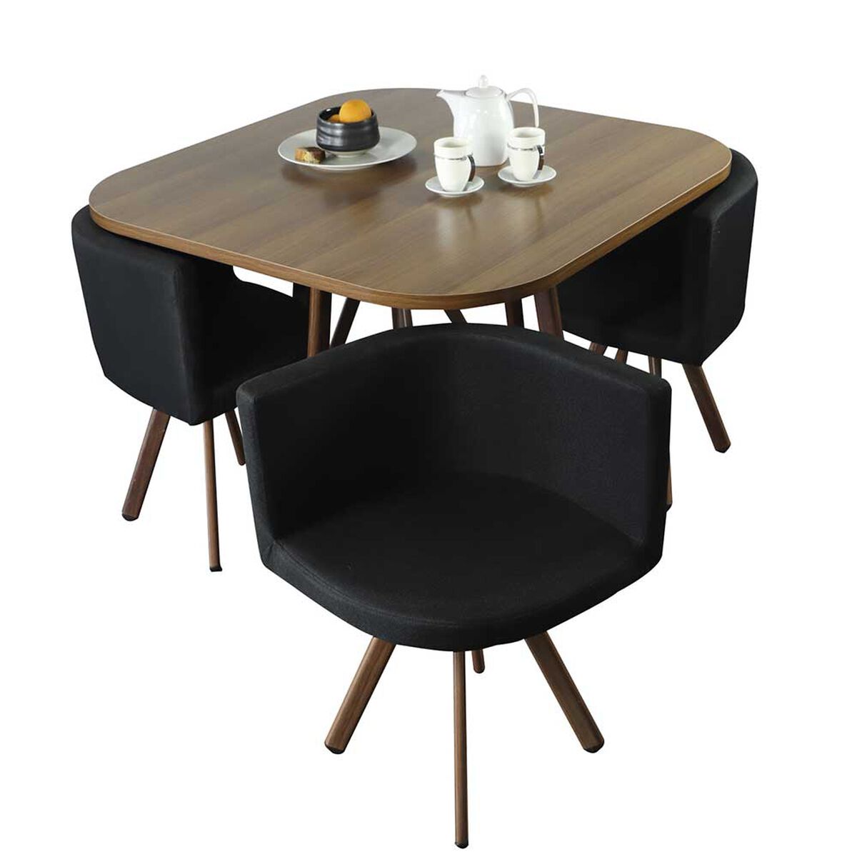 Juego de Comedor Vincenzi R6545 4 Sillas Negro