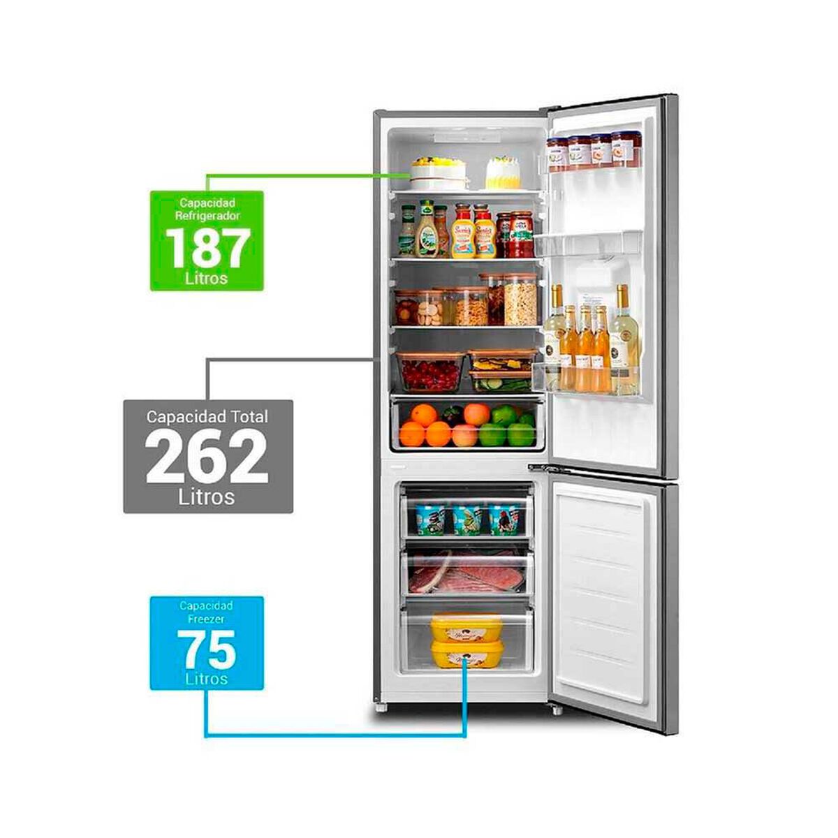 Refrigerador Fr&iacute;o Directo Libero LRB-270SDIW 262 lts.