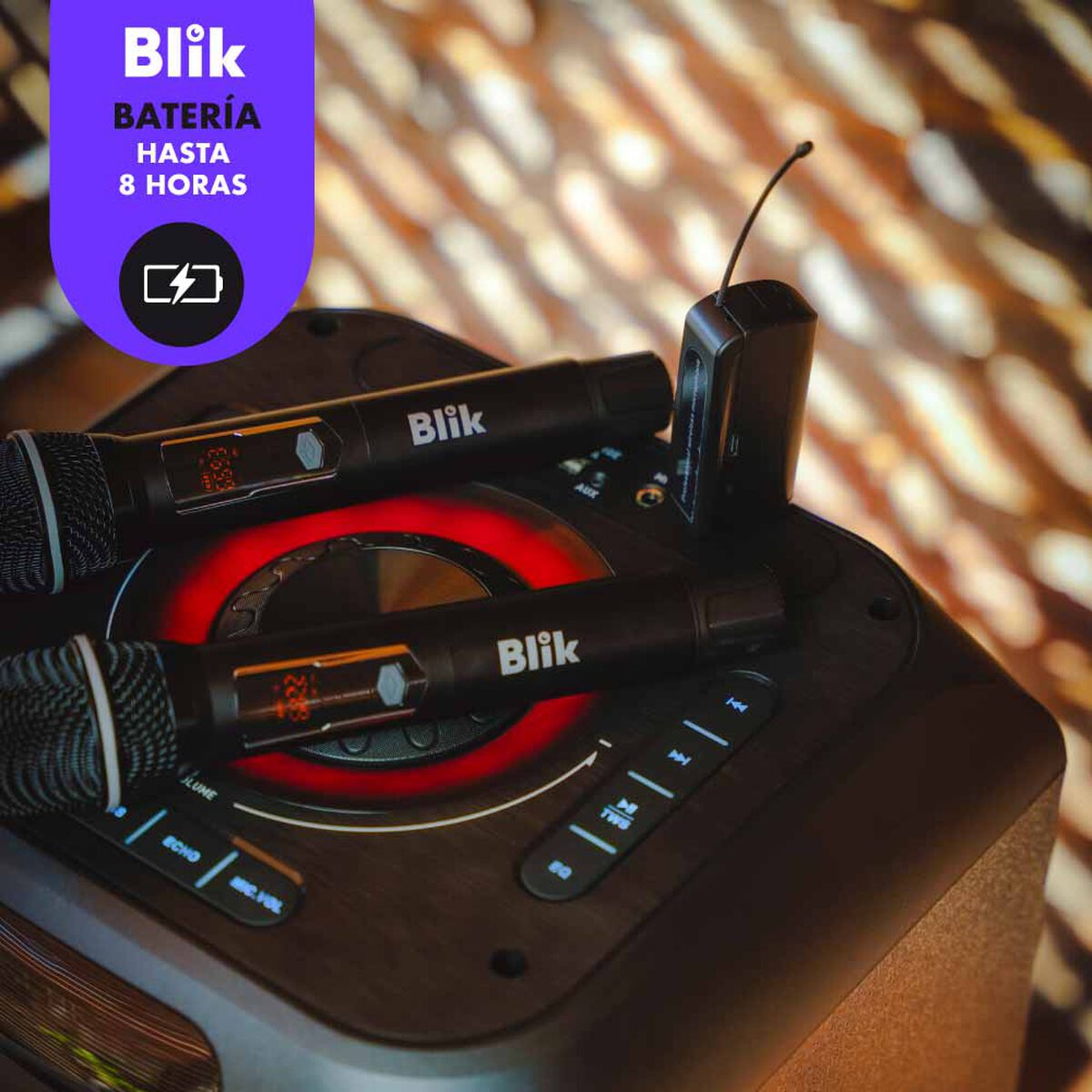 Par De Micr&oacute;fonos Blik Inal&aacute;mbricos Con Receptor