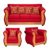 Juego de Living Essenza David Sofá 3 Cuerpos + Dos Sillones 1 Cuerpo Rojo